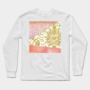 Floral rose gold glitter iii Long Sleeve T-Shirt
